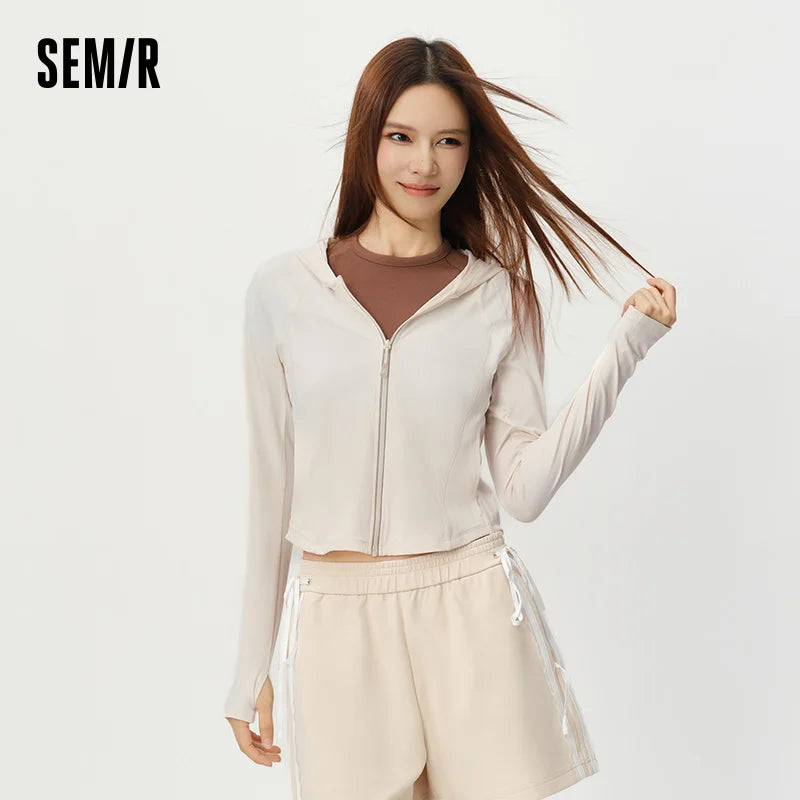 Semir Womens UV Jacket 2026 Short Cool Feeling Split Slim Casual Fashion Soft Daily Wear