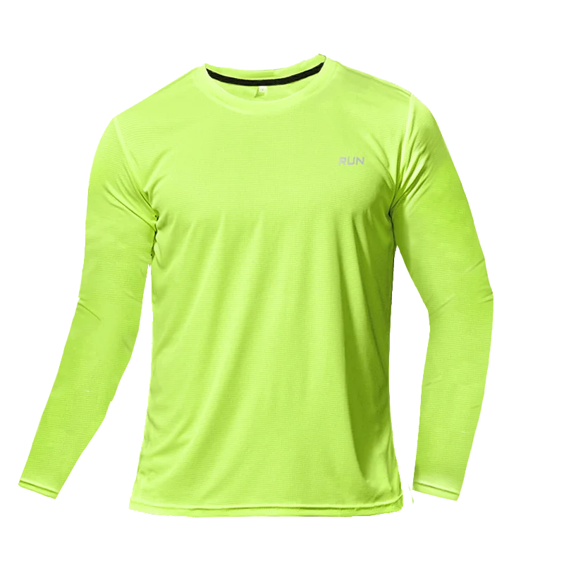 Men's UPF 50+ UV Protection Long Sleeve Sports T-Shirt, Quick Dry Breathable Athletic Tee for Running Fishing Outdoor Workout