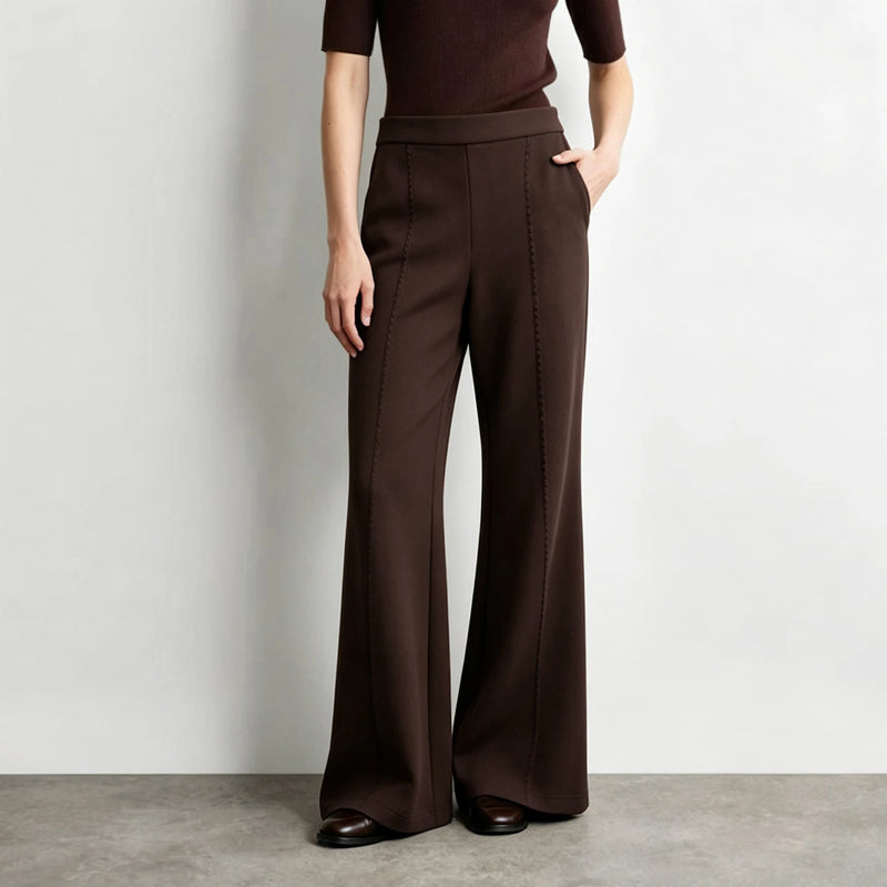 Amii Bootcut Pants Women Slimming Casual Minimalist Stretch Fit Long Trousers 2026 Autumn Embroidered Female Clothing 12613030