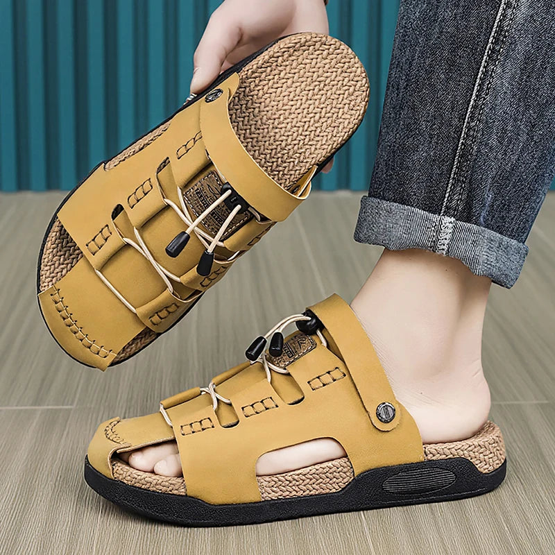 Men's Fashion One strap slippers summer new soft sole Non slip Quick Dry pool light walking casual Slides outdoor Beach slippers