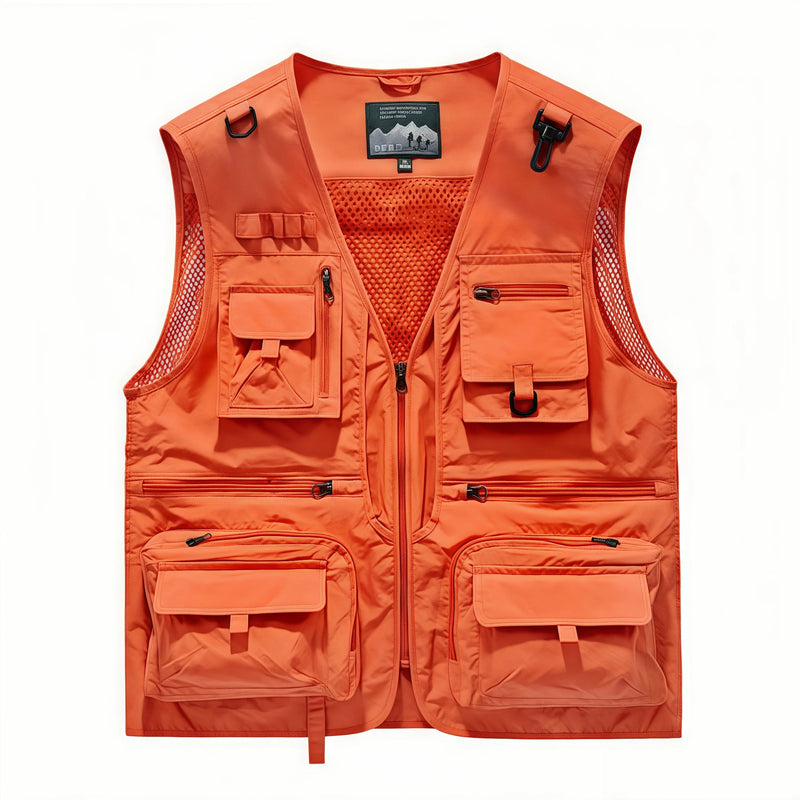 Spring and Autumn's New Mesh Quick-Drying Vest for Men's Casual Outdoor Multi-Bag Fishing and Photography