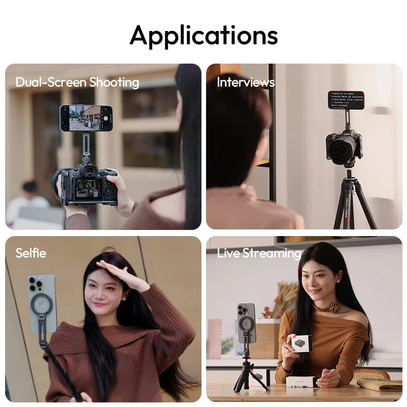 ជើងទ្រទូរស័ព្ទ Ulanzi MA07 Magsafe សម្រាប់កាមេរ៉ា Iphone ភ្ជាប់ជាមួយជើងកាមេរ៉ា Tripod ជាមួយវីស Cold Shoe ទំហំ 1/4" សម្រាប់សម្ភាសន៍ Vlog ផ្សាយផ្ទាល់