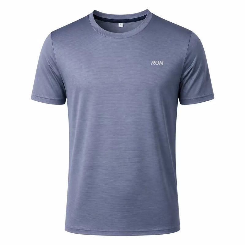 Men's Quick Dry Short Sleeve Sports T‑Shirt Moisture Wicking Round Neck Lightweight Gym Running Training Athletic Exercise Top