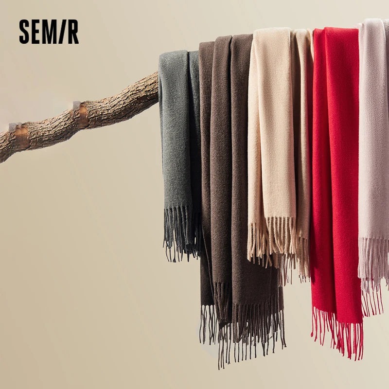 Semir Simple Scarf Wide Plaid Women Autumn Winter 2025 Shawl Soft Warm Fashion Trend Stylish Casual