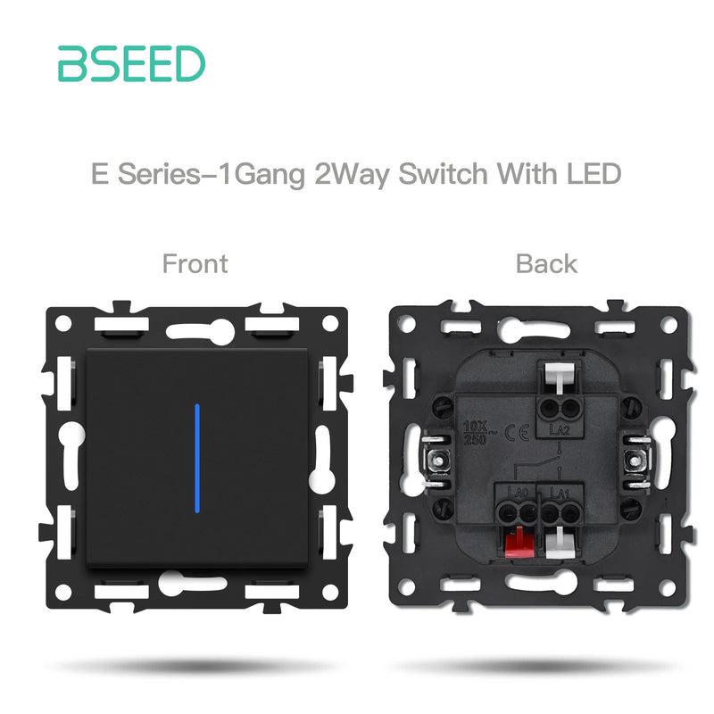 BSEED Wall Button Switch 1/2Gang Part 65W Wall Socket Module Part Internet TV Telephone Socket Glass Frame DIY Function Part