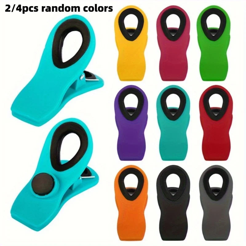 2/4pcs Refrigerator Clip, Household Snack Moisture-proof Sealing Clip,Multi-functional Food-grade Sealing Clip, Random Color.
