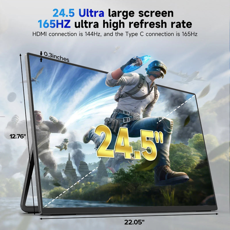 ម៉ូនីទ័រលើតុចល័ត UPERFECT UMax 24 2K អេក្រង់ប៉ះទំហំ 24.5 អ៊ីញ 165Hz អេក្រង់ IPS ភ្ជាប់ជញ្ជាំង សម្រាប់កុំព្យូទ័រយួរដៃ PC Mac XBOX PS5 លេងហ្គេម