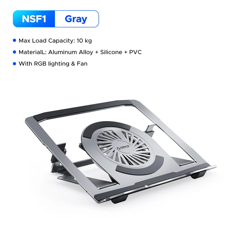 ORICO Laptop Stand for Desk Adjustable Riser 360° Rotating Ergonomic Notebook Holder Game RGB for All Laptops up 17 Inch
