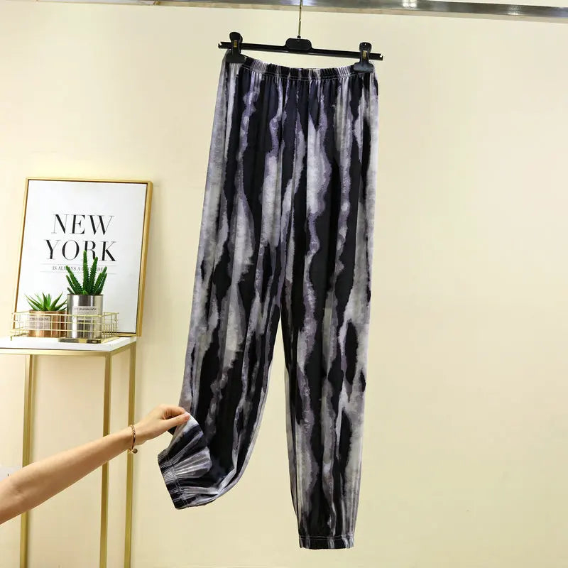 New Printed Spring Summer Pajamas Pants Women Casual Sleepwear Pyjamas Pant Home Wear Sleeping Trousers Pantalon Pijama Mujer