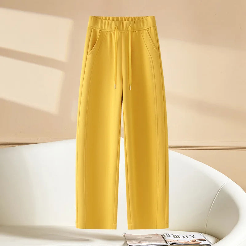 2026 Narrow Version of The Wide-leg Sweatpants Women 2025 New High-waisted Drape Loose Casual Pants Drape Thin Straight Pant