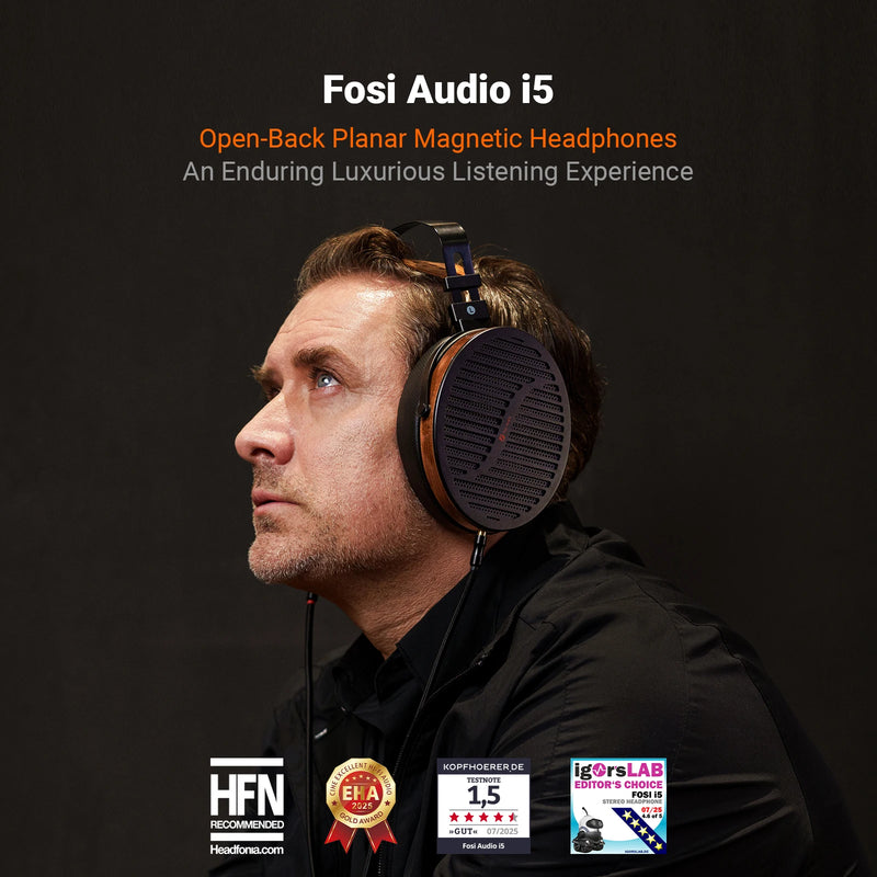 កាសស្តាប់ត្រចៀក Fosi Audio I5 Open-Back Planar Magnetic ជាមួយនឹង Diaphragm 97mm កាសស្តាប់ត្រចៀកមានខ្សែសម្រាប់ម៉ូនីទ័រ Hifi អាជីពសម្រាប់ស្ទូឌីយោ