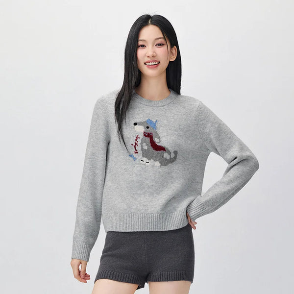 អាវយឺតប៉ាក់ Semir សម្រាប់នារី រចនាបថ Jacquard Pet កមូល រចនាបថតិចតួចបំផុត សម្រាប់រដូវរងាថ្មី ឆ្នាំ២០២៦ សម្រាប់ស្លៀកប្រចាំថ្ងៃ រចនាបថធម្មតាក្នុងទីក្រុង