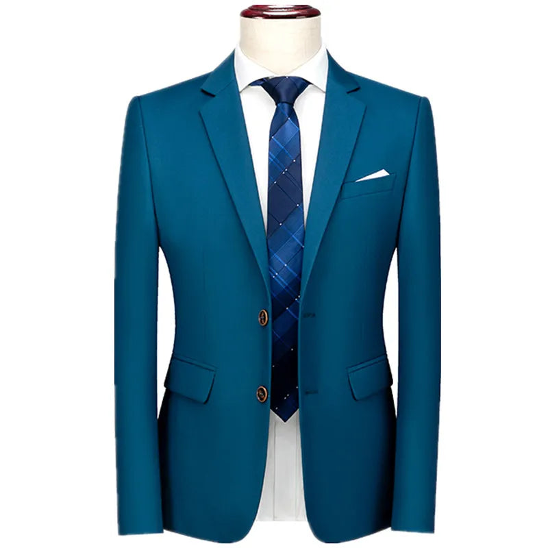 Men's Rose Red Suit Jacket, Wedding/Office Slim-fit Formal Coat, Asian Size M-6XL,Available in Blue, Gray, Black, Purple, Green