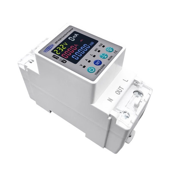 TOMZN 63A 110V 230V WIFI Smart Switch SmartLife kWh Metering Circuit Breaker Timer with Voltage Current and Leakage Protection