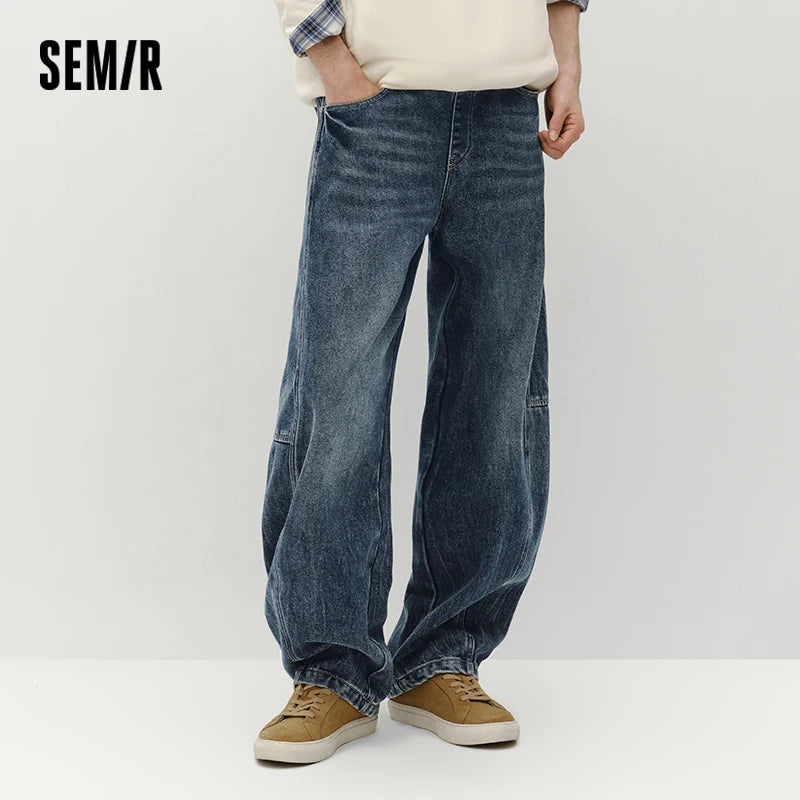 ខោខូវប៊យ Semir សម្រាប់បុរស រលុង ជើងកោង រចនាបថបុរាណ ឆ្នាំ២០២៦ រដូវរងាថ្មី ស្លៀកប្រចាំថ្ងៃ រចនាបថទីក្រុង ធម្មតា អាកាសធាតុត្រជាក់ ស្លៀកជាស្រទាប់ៗ