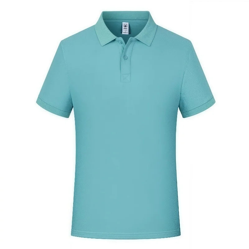 2026 Refreshing and breathable solid-color polo men's T-shirt is casual and loose suitable for men with simple lapel collars