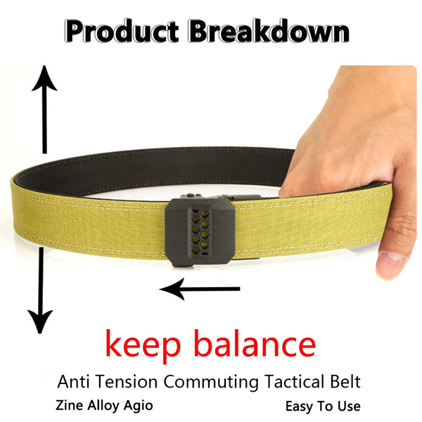 TUSHI New Tactical Pistol Airsoft Belt for Men Metal Automatic Buckle Military Belt 1100D Tight Nylon Casual Belt Male Girdle