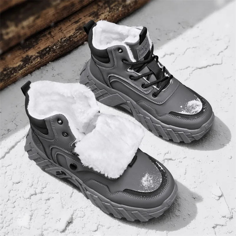 Men's snow boots warm winter plus velvet casual boots high-top soft-sole non-slip cotton boots fashion Joker outdoor work boots