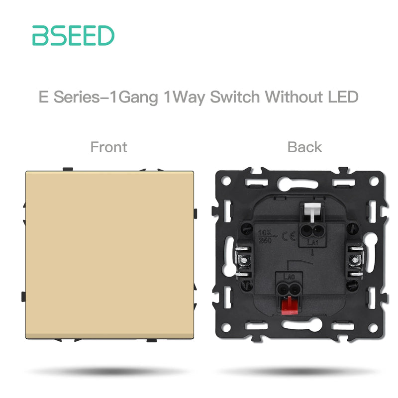 BSEED E Series Button Light Switch 1/2Gang 1/2Way USB Type-C Socket Module Part Internet TV Socket DIY Part 80mm Plastic Frame