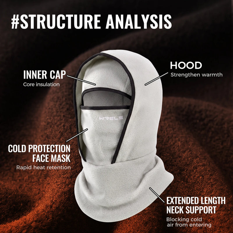 WRELS Balaclava Ski Mask Thermal Anti Cold Cycling Full Face Mask Thick Warm Motorcycle Helmet Liner Men Women Outdoor Sport Cap