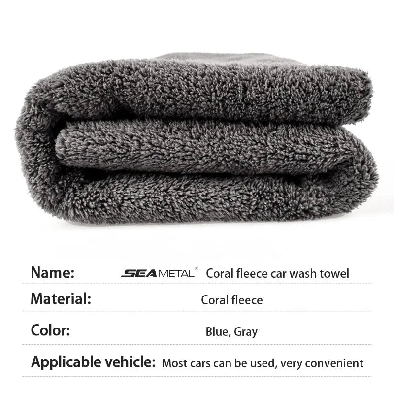 SEAMETAL 1/2/6pcs Microfiber Car Cleaning Towel 40x40cm Auto Cleaning Cloth Car Wash Care Rag Edgeless Towels for Car Accessorie