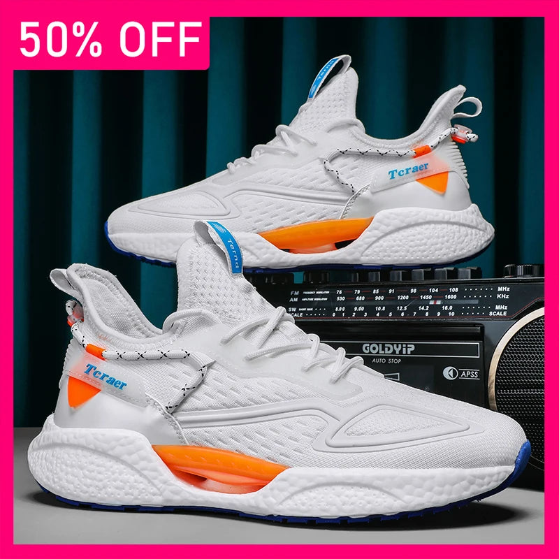 Mens Running Shoes 2026 New High Quality Lightweight Mesh Thick Sole Cushioning Fashion Lace Up Unisex Walking Casual Sneakers