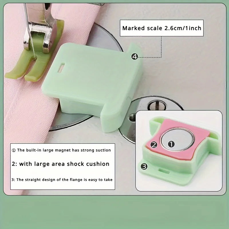 Magnetic Sewing Guide |  Strong Magnet | Precision Stitching, Anti-Roll | Sewing Machine Accessory | Multifunctional Sewing Aid