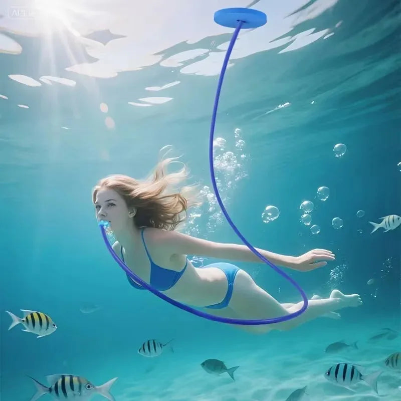 Floating Air Intake Dry Snorkel Tube, Adult Silicone Underwater Breathing Equipment, Freediving Swimming Training Snorkeling Ge