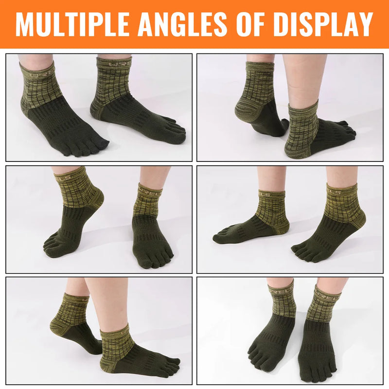 WRELS 1/2/3pairs COOLMAX Five Finger Socks for Men Women Running Athletic Breathable Quick Dry Soft Compression Toe Sports Socks