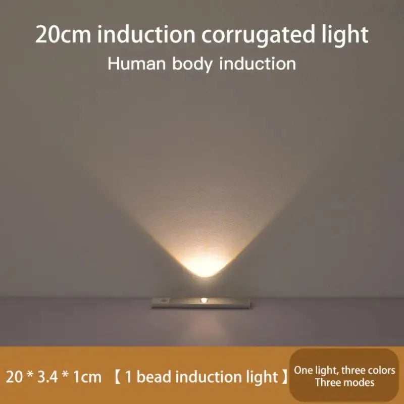 Motion Sensor Night Light LED Under Cabinet Lights Rechargeable Cat's Eye Ripple Atmosphere Lamp Room Indoor Lighting