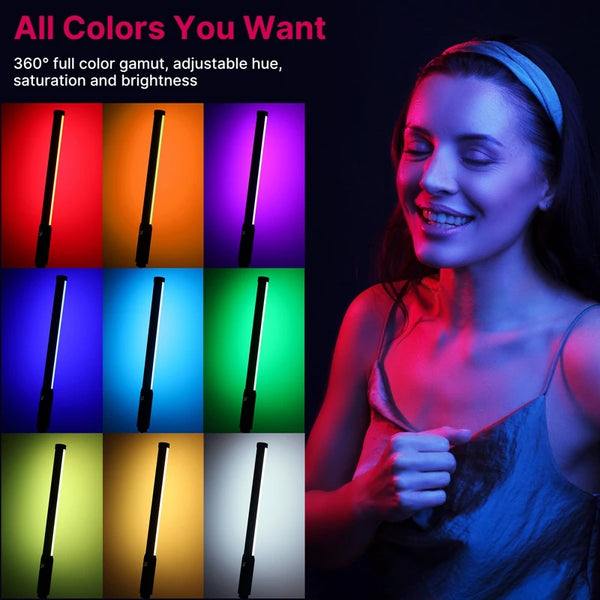 ដំបងភ្លើង Ulanzi VL119 RGB ដំបងភ្លើងកាន់ដៃ 2500-9000K ទម្ងន់ស្រាល 50cm RGB Stick Light អាចសាកបាន ភ្លើងបំភ្លឺថតរូប Vlog