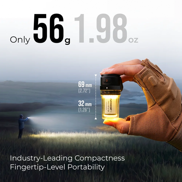 FLEXTAIL ZERO 56g Ultralight 2-in-1 Camping Lantern, 300LM IPX5 Waterproof LED Light for Hiking & Emergency