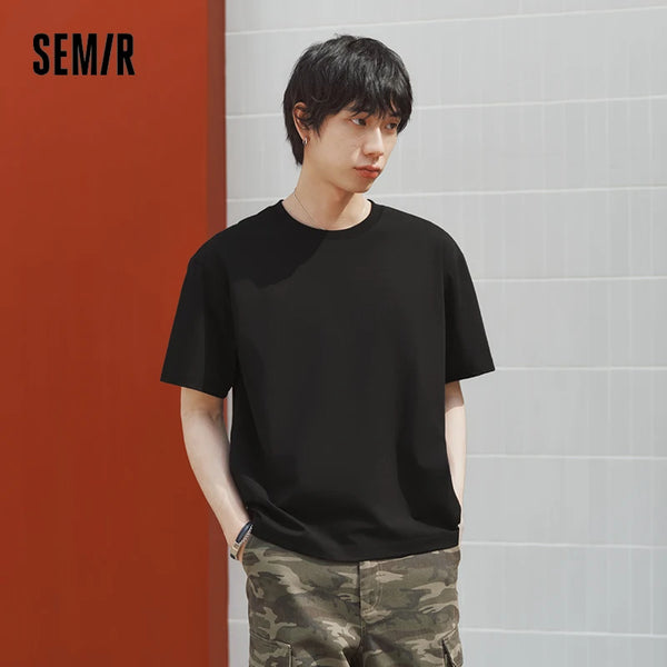 អាវយឺតបុរស Semir ឆ្នាំ ២០២៦ ម៉ូដទាន់សម័យ ពណ៌តែមួយ កអាវប៉ាក់ ស្ងួតរហ័ស ត្រជាក់ មានអារម្មណ៍ប្រឆាំងបាក់តេរី អាវសម្រាប់បុរស