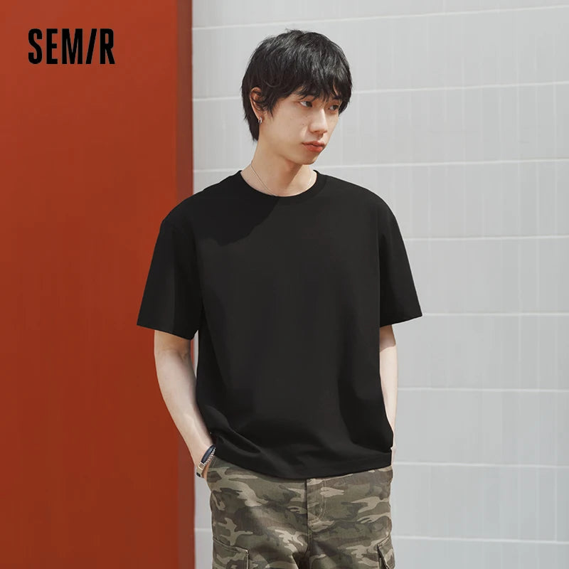 Semir Men T shirt 2026 Fashion Solid Color Crew Neck Knitted Quick Dry Cool Feeling Antibacterial Tops Clothes For Man