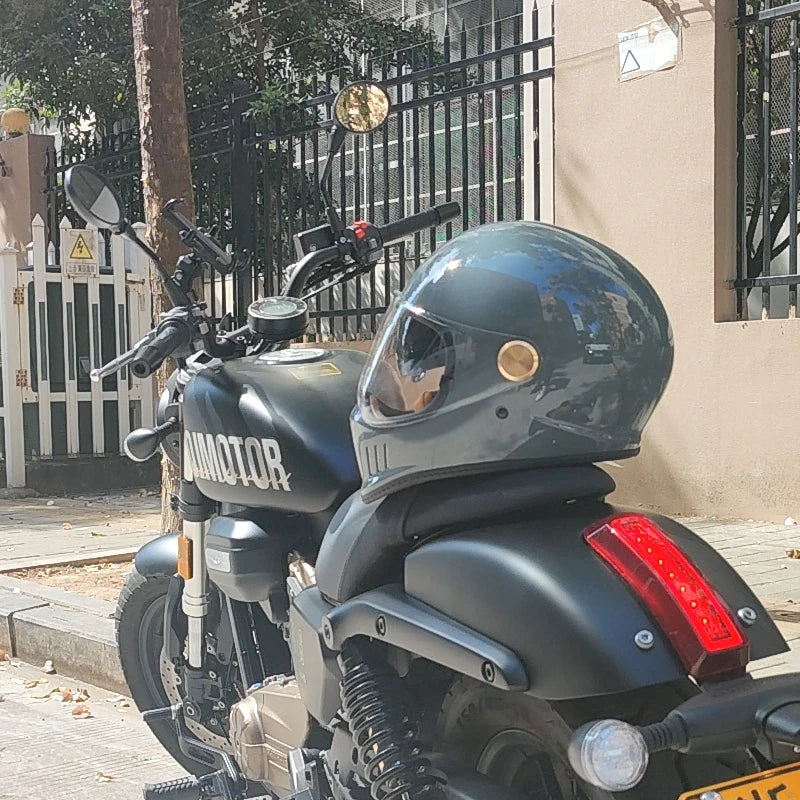 ORZ-MY83 Retro motorcycle helmet, retro coffee racing, full face, DOT certification, JET