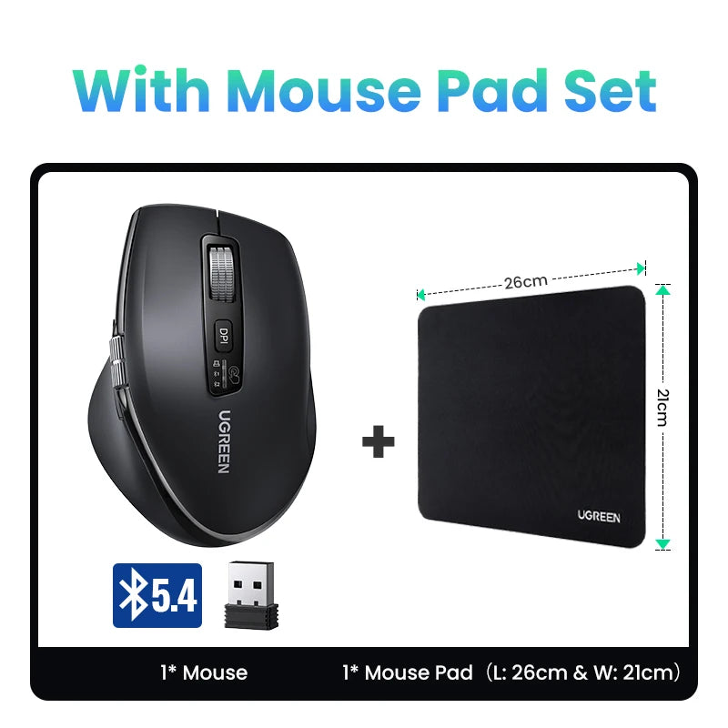 UGREEN Hyper-Fast Scroll Wireless Mouse Bluetooth 5.4 2.4G Ergonomic 5000DPI for MacBook Tablet Laptops Computer PC Mice