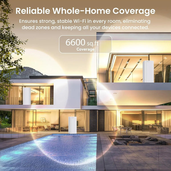 រ៉ោតទ័រ Tenda BE5100 Wi-Fi 7 2.4/5GHz Mesh System 2.5G Network Port Dual-Band WAN LAN Wi-Fi7 Wifi Range Extender Network Repeater