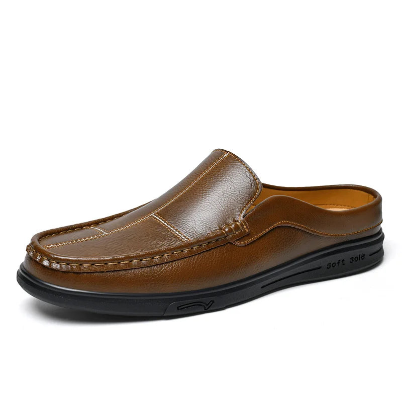 Italian Designer Half Shoes for Men Mules Loafers Mens Slip-ons Backless Flats Indoor Outdoor Comfortable Big SIze 49 50 51