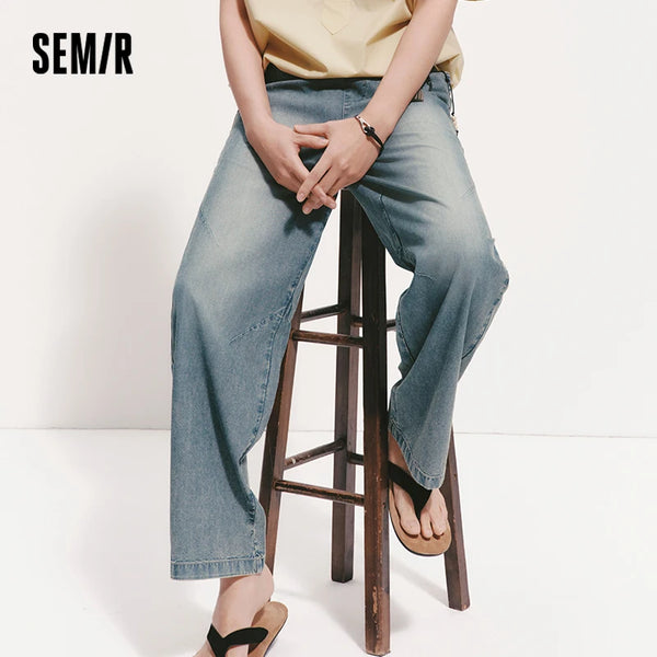 ខោបុរស Semir Denim ត្រជាក់មានអារម្មណ៍ទន់ជើងធំទូលាយចង្កេះយឺតអាចបត់បែនបានធម្មតារដូវក្តៅឆ្នាំ ២០២៦ ម៉ូដសម្លៀកបំពាក់ប្រចាំថ្ងៃ