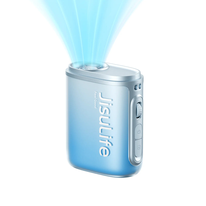 JISULIFE Portable Neck Fan 4500mAh Battery with 100 Wind Speed Wearable Waist Fan with LED Display Ultra-Lightweight Fashion fan