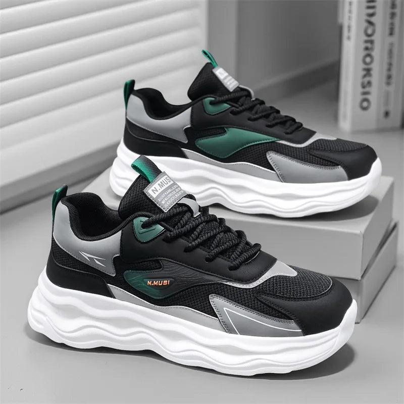 Men's lightweight casual sneakers New spring summer Thick-sole outdoor racing running shoes student breathable speed sports shoe