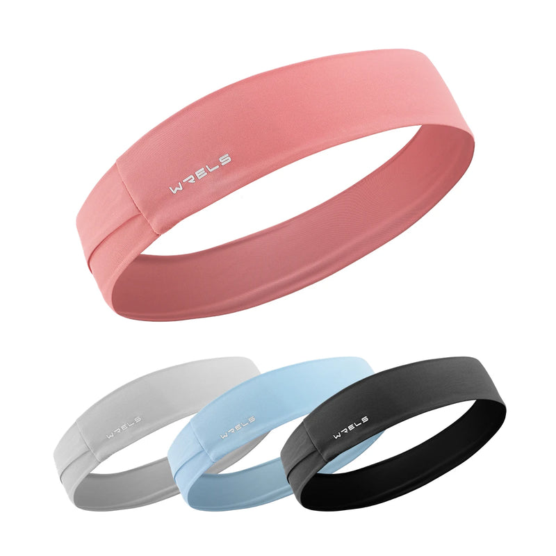 WRELS Sports Headband Running Fitness Sweatband Elastic Absorbent Sweat Cycling Jog Tennis Yoga Gym Head Band Hair Bandage
