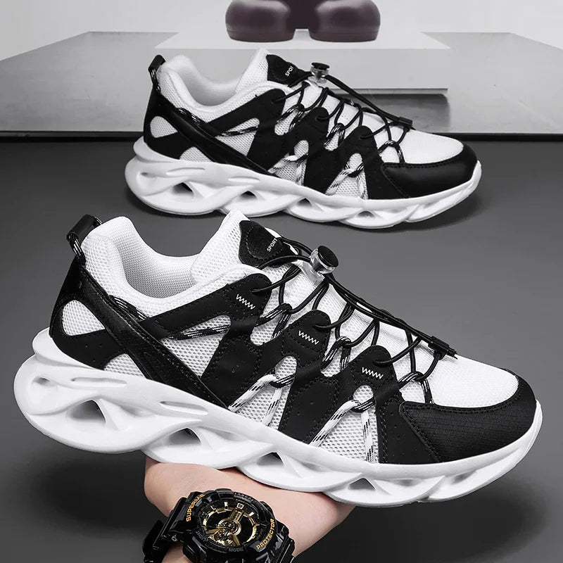 Mens Walking Shoes Classic Retro Style Design Mesh Breathable Lightweight Sneakers Casual Flat Comfortable Running Shoes for Men
