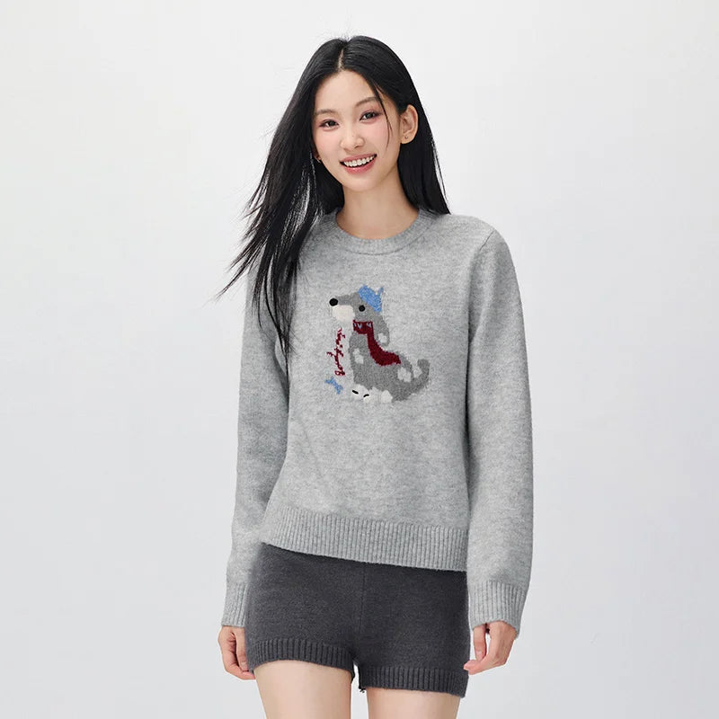 អាវយឺតប៉ាក់ Semir សម្រាប់នារី រចនាបថ Jacquard Pet កមូល រចនាបថតិចតួចបំផុត សម្រាប់រដូវរងាថ្មី ឆ្នាំ២០២៦ សម្រាប់ស្លៀកប្រចាំថ្ងៃ រចនាបថធម្មតាក្នុងទីក្រុង