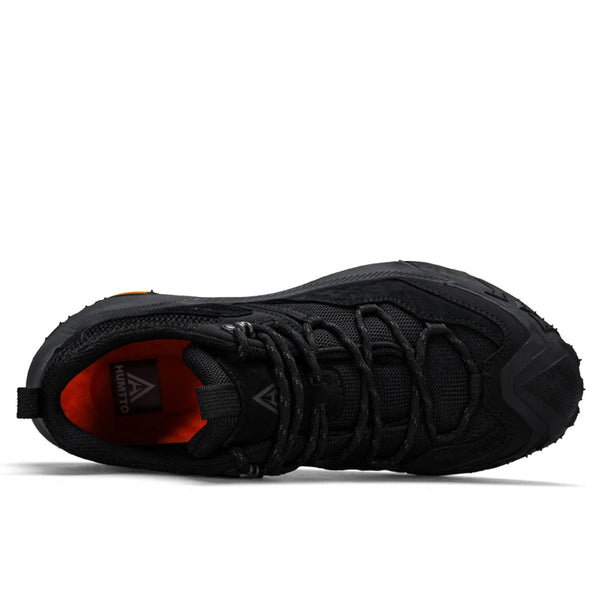 HUMTTO Hiking Men Shoes Non-slip Men's Sports Shoes Leather Safety Walking Outdoor Sneakers for Man Breathable Trekking Boots