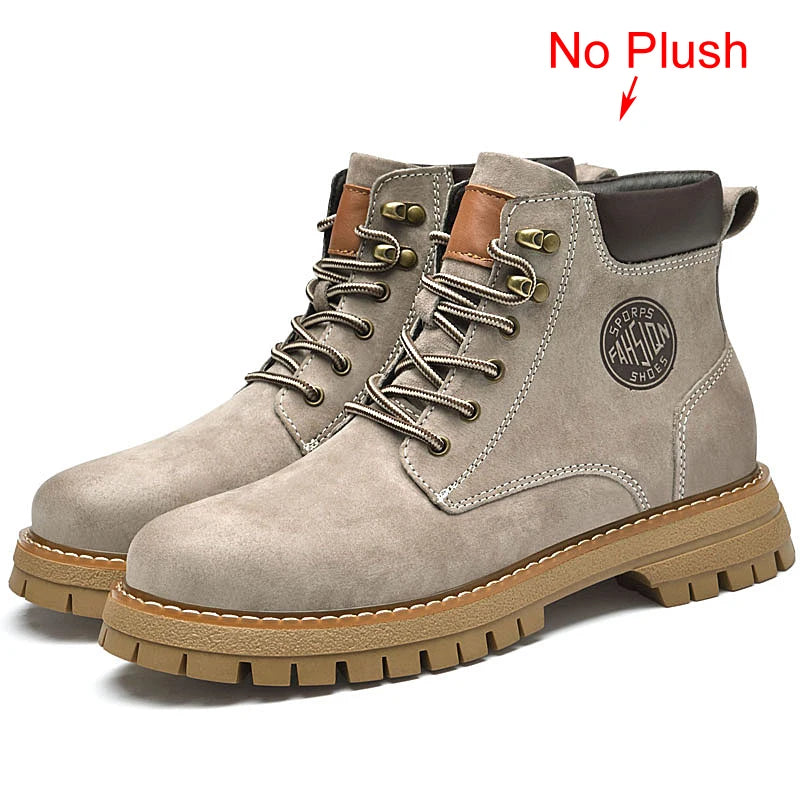 Winter Mens Suede Leather Boots For Men High Quality Ankle Boots Botas Hombre Cuero Size 37-46 Dropshipping