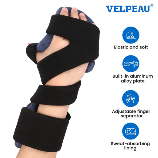 VELPEAU Hand Support Adjustable for Carpal Tunnel Syndrome and Sprain Arthritis Wrist Brace Hand Splint Fixs Stroke Fingers