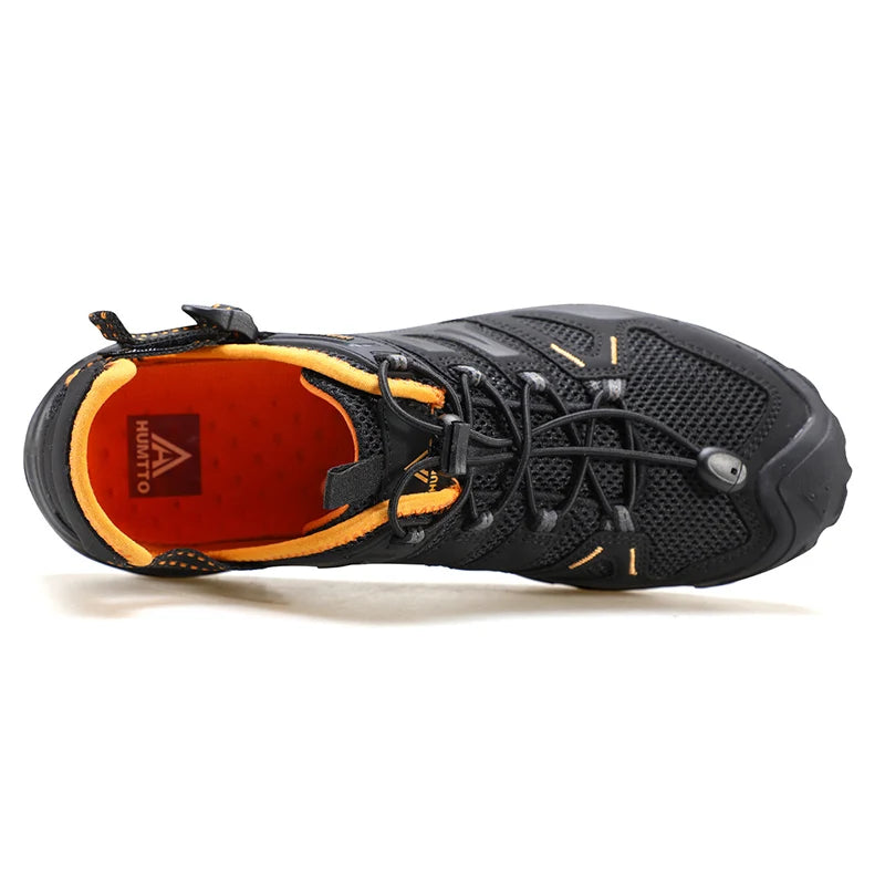 HUMTTO Barefoot Shoes Mens Summer Hiking Shoes for Men Breathable Quick Drying Outdoor Sneakers Trekking Black Beach Sandals Man