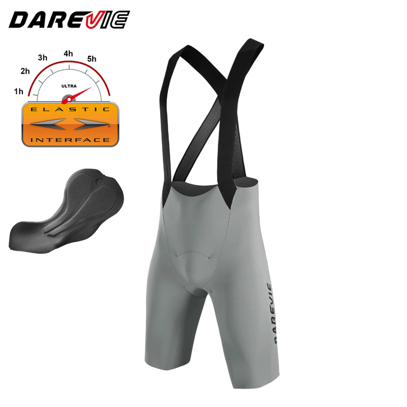 ខោខ្លីជិះកង់បុរស DAREVIE គ្មានថ្នេរ 5.0 អ៊ីតាលី ELASTIC-INTERFACE® Pad ខោខ្លីជិះកង់បង្ហាប់ប្រឆាំងនឹងការរអិល