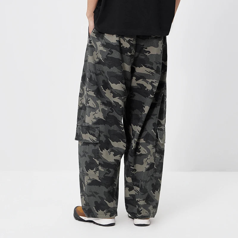Semir Men Pants Camouflage 2026 Elastic Waist Loose Fit Straight Urban Casual Everyday Style Soft Comfortable Daily Wear Trendy
